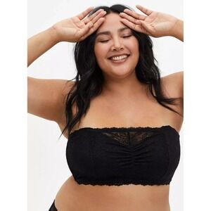 Torrid Curve Black Lace Lightly Padded Bandeau Strapless Plus Size‎ 2 (2X)